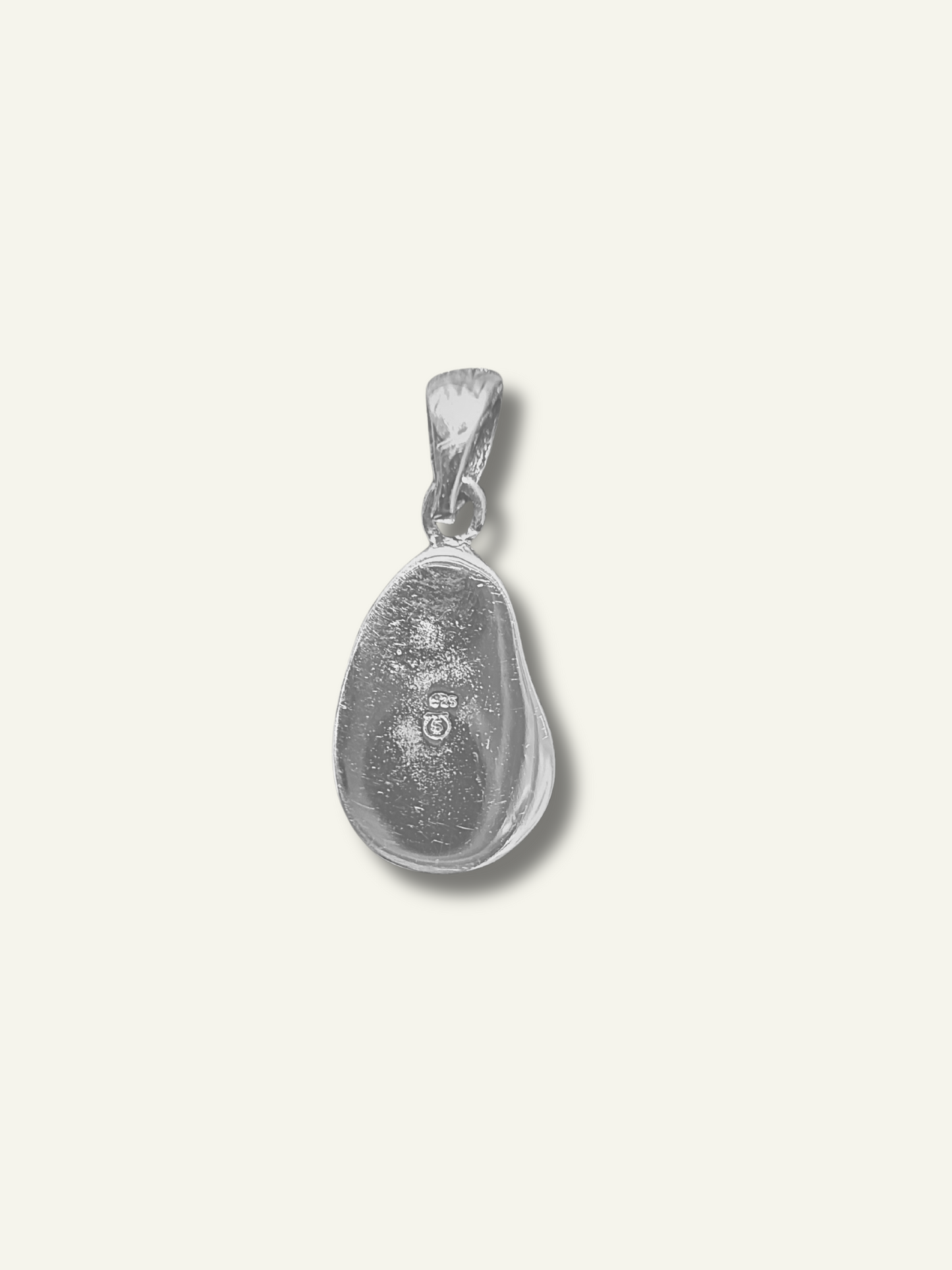 Silver Black Agate High Polished Pendant