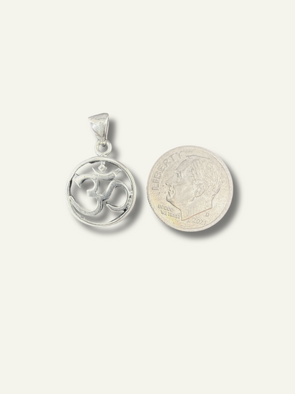 Silver Om Symbol Pendant
