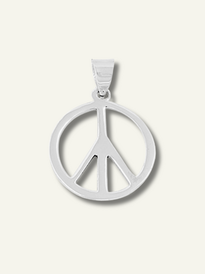 Silver Peace Sign Pendant