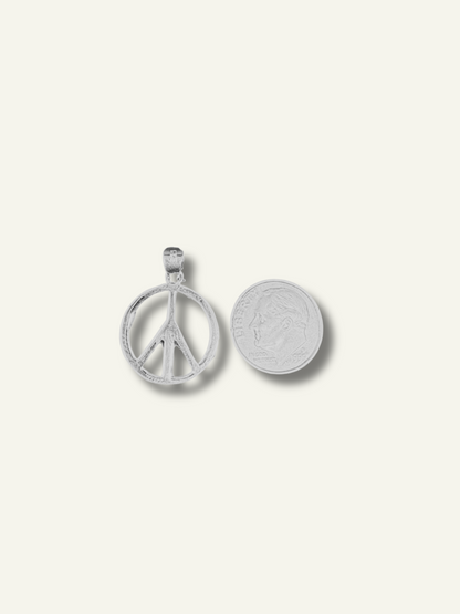 Silver Peace Sign Pendant