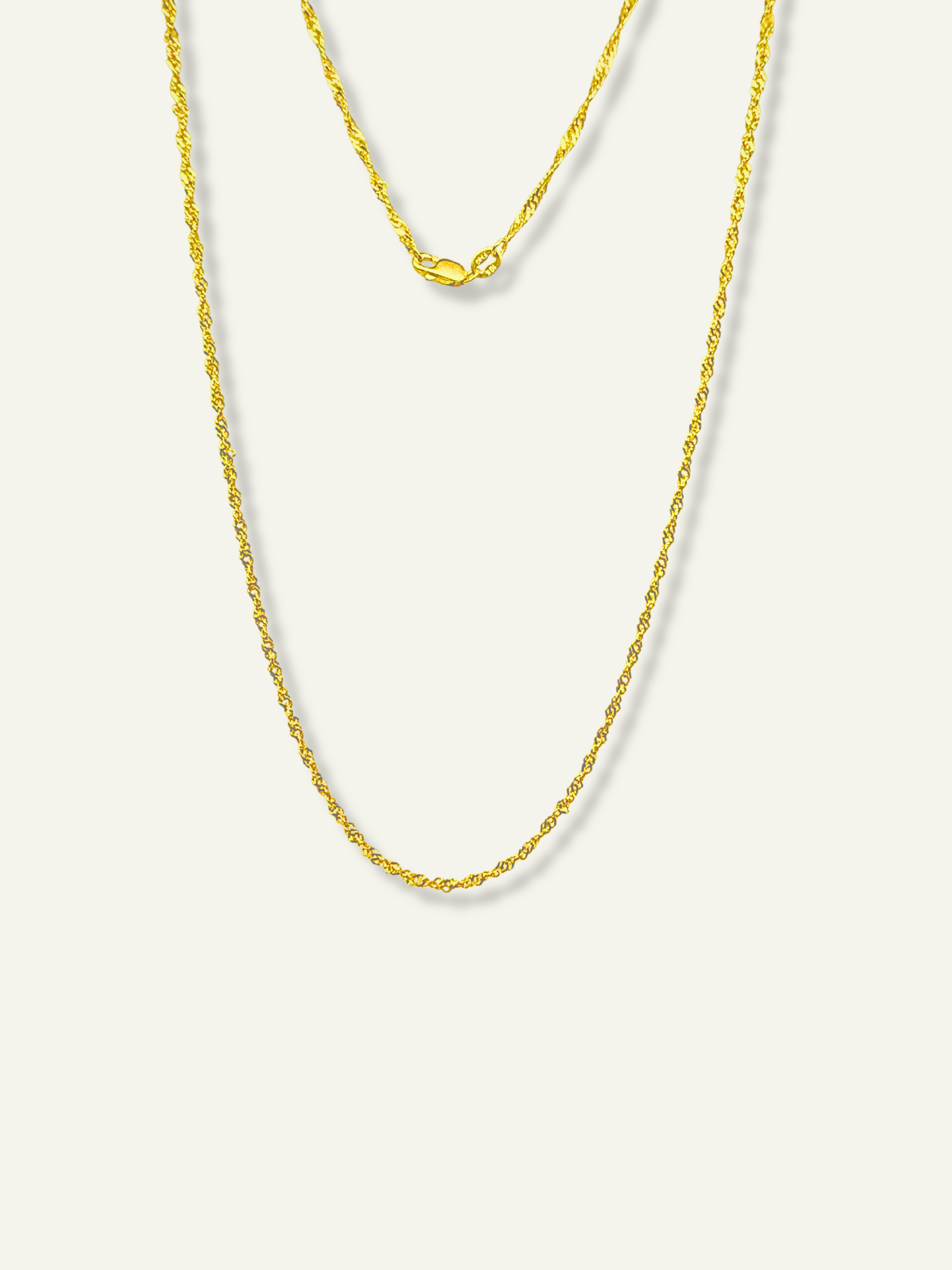 diamond cut 10K Singapore Chain Necklace, 10K Singapore Chain Necklace, solid gold for women, gift for her, mothersday goldd gift, goldnboys, goldnboys.com, 1.8mm 10K Singapore Chain Necklace, real gold necklace