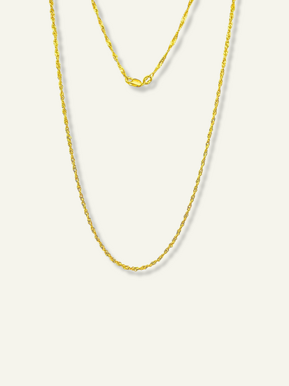 diamond cut 10K Singapore Chain Necklace, 10K Singapore Chain Necklace, solid gold for women, gift for her, mothersday goldd gift, goldnboys, goldnboys.com, 1.8mm 10K Singapore Chain Necklace, real gold necklace
