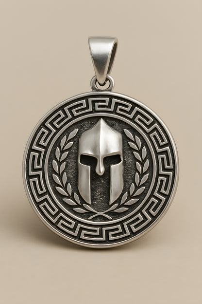 Silver Roman Helmet Pendant
