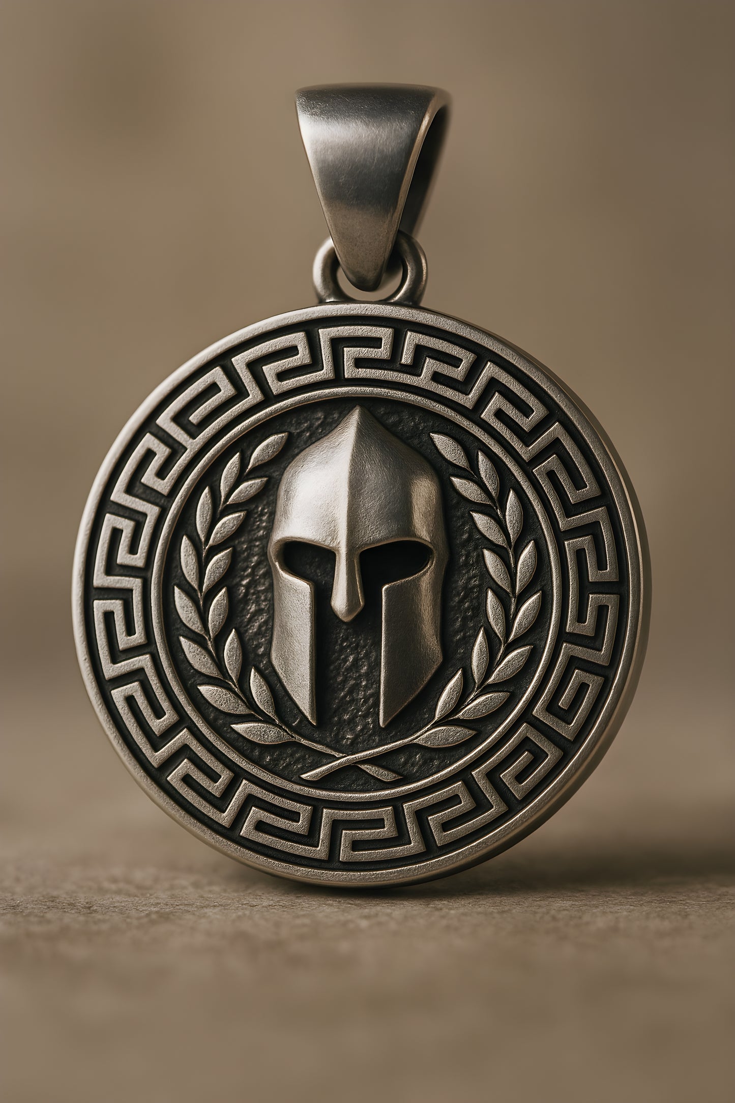 Silver Roman Helmet Pendant
