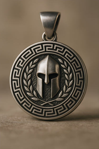 Silver Roman Helmet Pendant