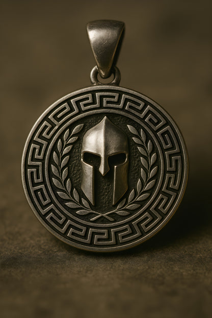 Silver Roman Helmet Pendant