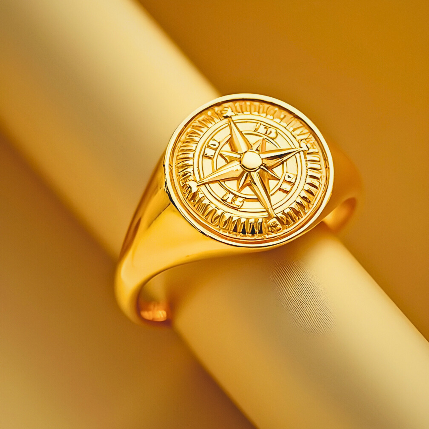 14K Yellow Gold Compass Men's Ring, 14K Yellow Gold Compass Men's Ring size 10, goldnboys.com, goldnboys, mens rings, yellow gold rings, 14k solid gold rings. solid gold rings for men.