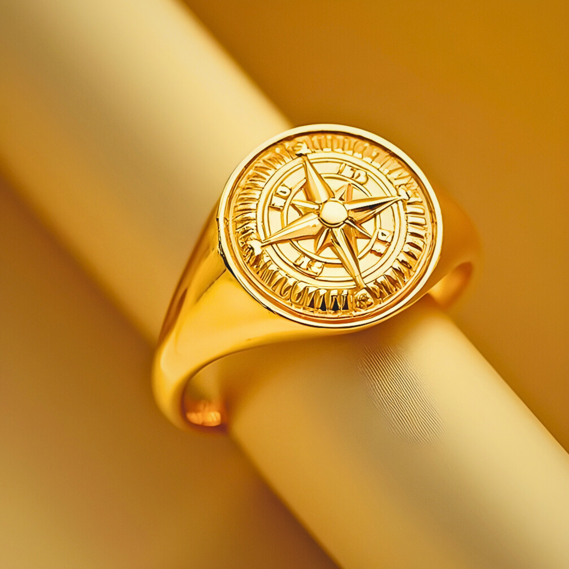 14K Yellow Gold Compass Men's Ring, 14K Yellow Gold Compass Men's Ring size 10, goldnboys.com, goldnboys, mens rings, yellow gold rings, 14k solid gold rings. solid gold rings for men.